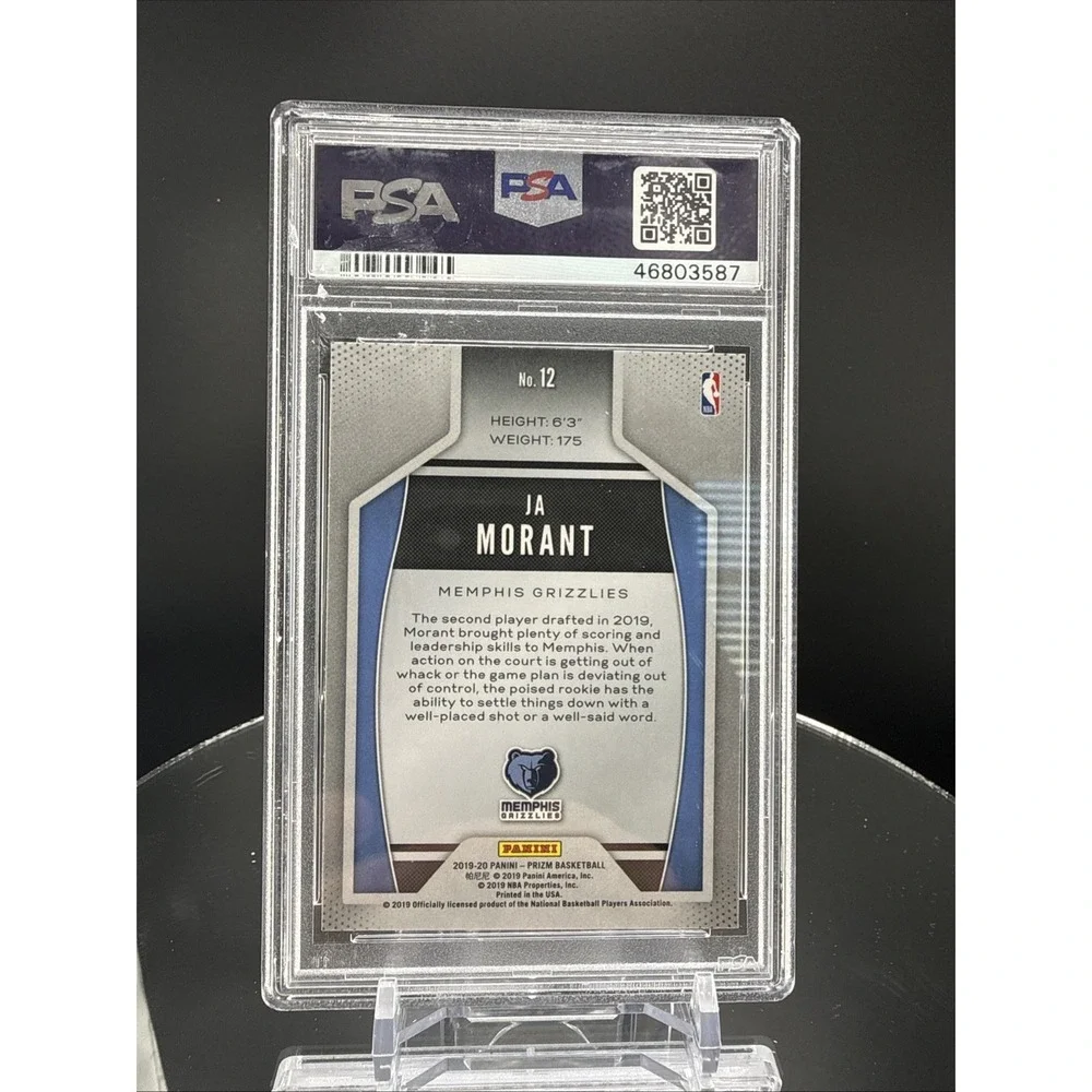 2019 Prizm #12 Ja Morant Instant Impact RC PSA 9 Grizzlies Rookie